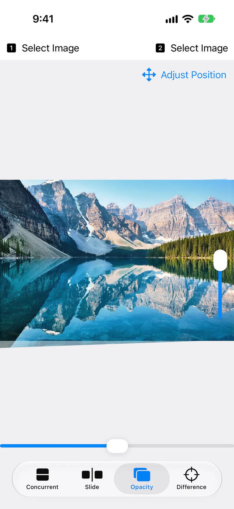 The images lined up