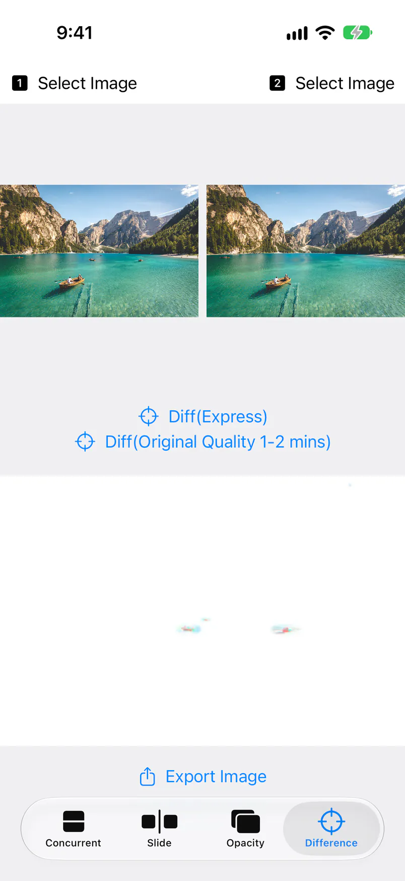 The Difference tab