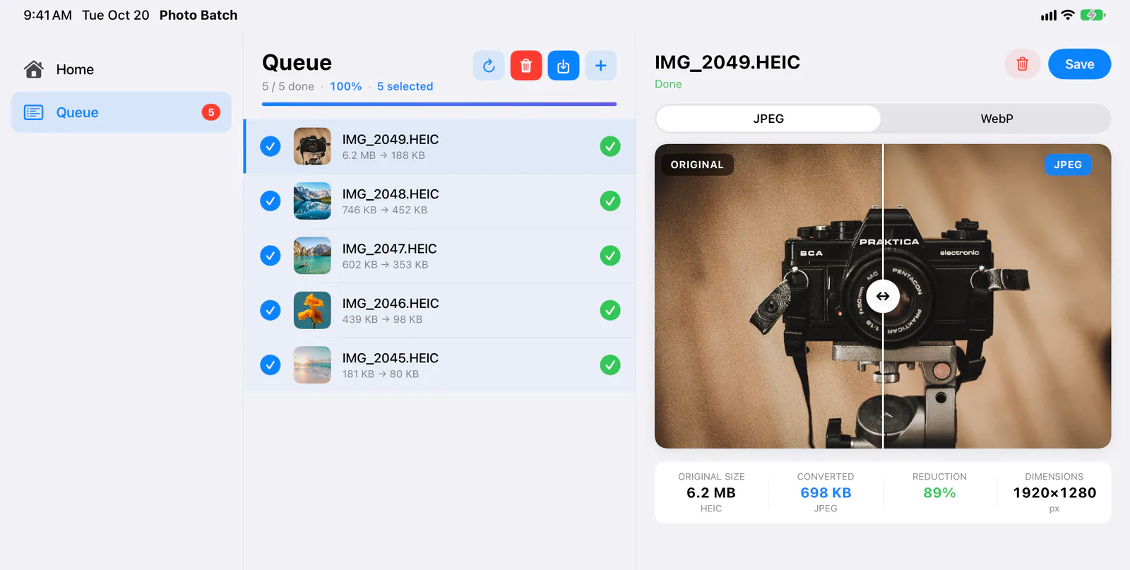 Queue on iPad