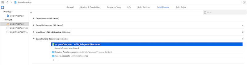 Register the json file in your project