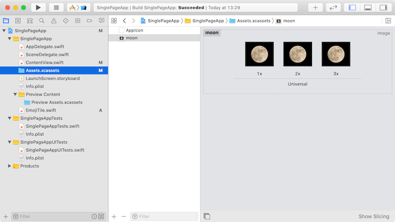 Put images into Assets.xcassets on Xcode